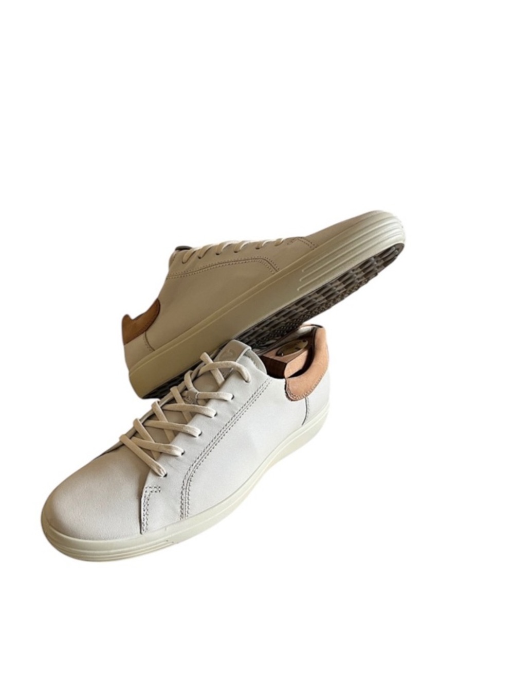 ECCO Soft 7 Men’s White Leather Sneakers US 10 EU 44 Minimalist Casual Shoes